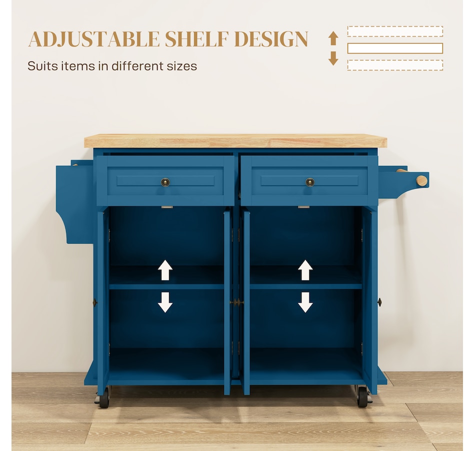 Image 934763_ALTMORE4.jpg, Product 934-763 / Price $234.99, Kitchen Island Cart W/spice Rack & Towel Rack from HOMCOM on TSC.ca's Home & Garden department