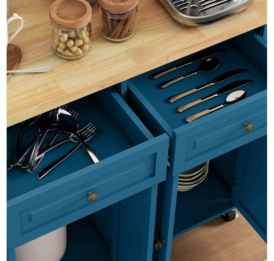 Image 934763_ALTMORE8.jpg, Product 934-763 / Price $234.99, Kitchen Island Cart W/spice Rack & Towel Rack from HOMCOM on TSC.ca's Home & Garden department