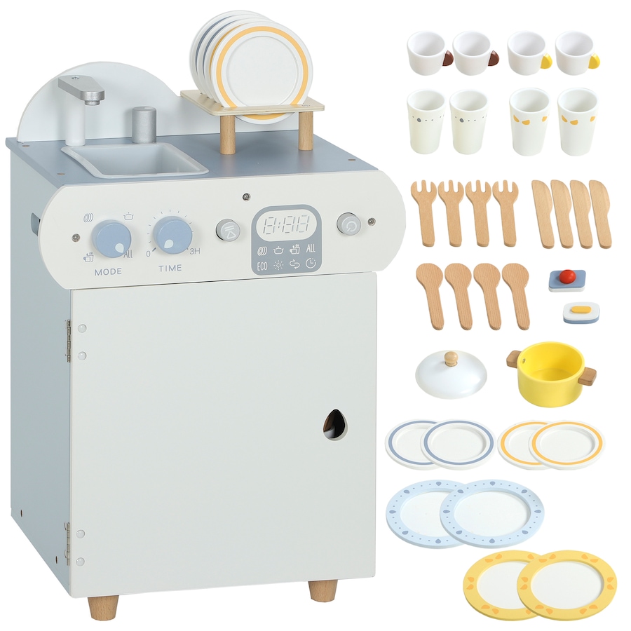 Image 934774.jpg, Product 934-774 / Price $45.99, Qaba Wooden Dishwasher Playset, Pretend Play Kitchen Toys with Accessories from Qaba on TSC.ca's Toys & Hobbies department