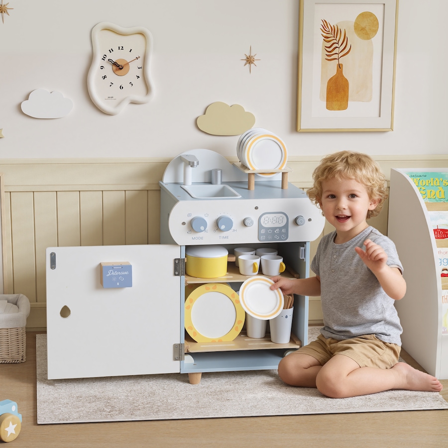 Image 934774_ALTMORE1.jpg, Product 934-774 / Price $45.99, Qaba Wooden Dishwasher Playset, Pretend Play Kitchen Toys with Accessories from Qaba on TSC.ca's Toys & Hobbies department