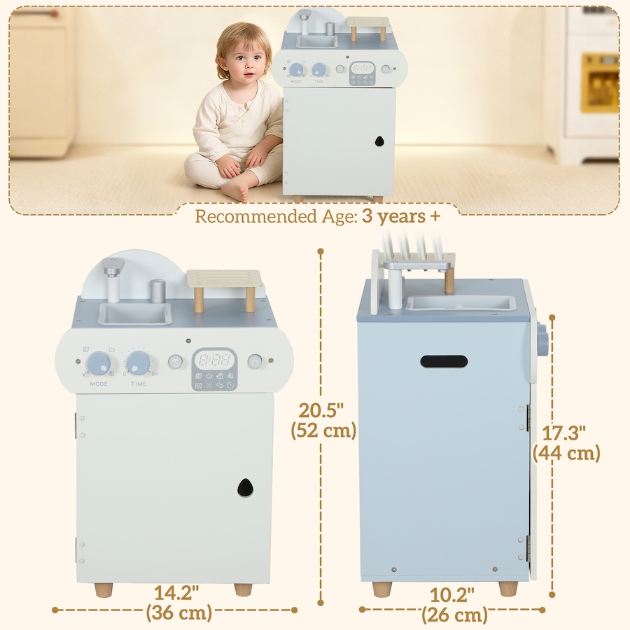 Image 934774_ALTMORE2.jpg, Product 934-774 / Price $45.99, Qaba Wooden Dishwasher Playset, Pretend Play Kitchen Toys with Accessories from Qaba on TSC.ca's Toys & Hobbies department
