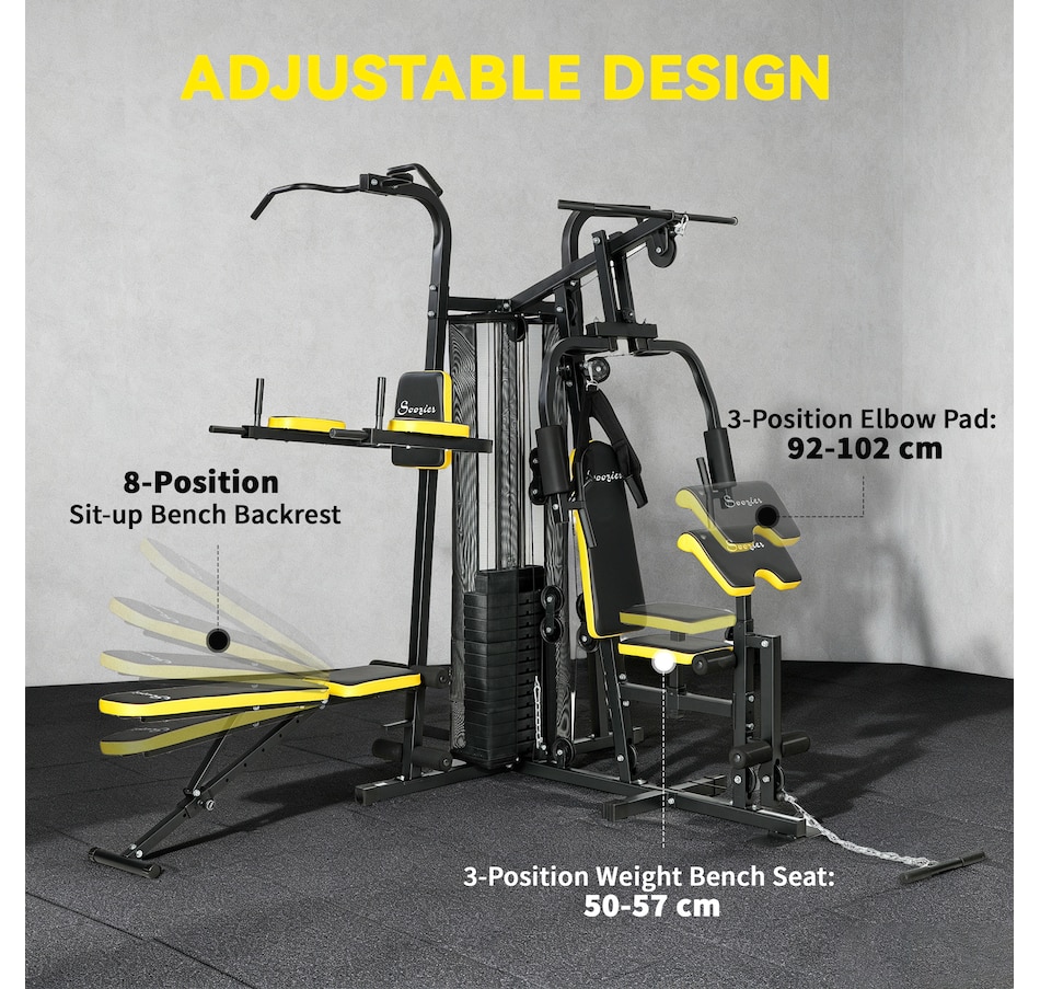 Image 934778_ALTMORE4.jpg, Product 934-778 / Price $864.99, Soozier All-in-One Home Gym Machine with Weight Stack and Pulley System from Soozier on TSC.ca's Health & Fitness department