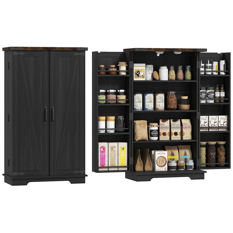 Image 934782.jpg, Product 934-782 / Price $124.99, HOMCOM Kitchen Pantry Cabinet Storage Cabinet with Adjustable Shelves Black from HOMCOM on TSC.ca's Home & Garden department