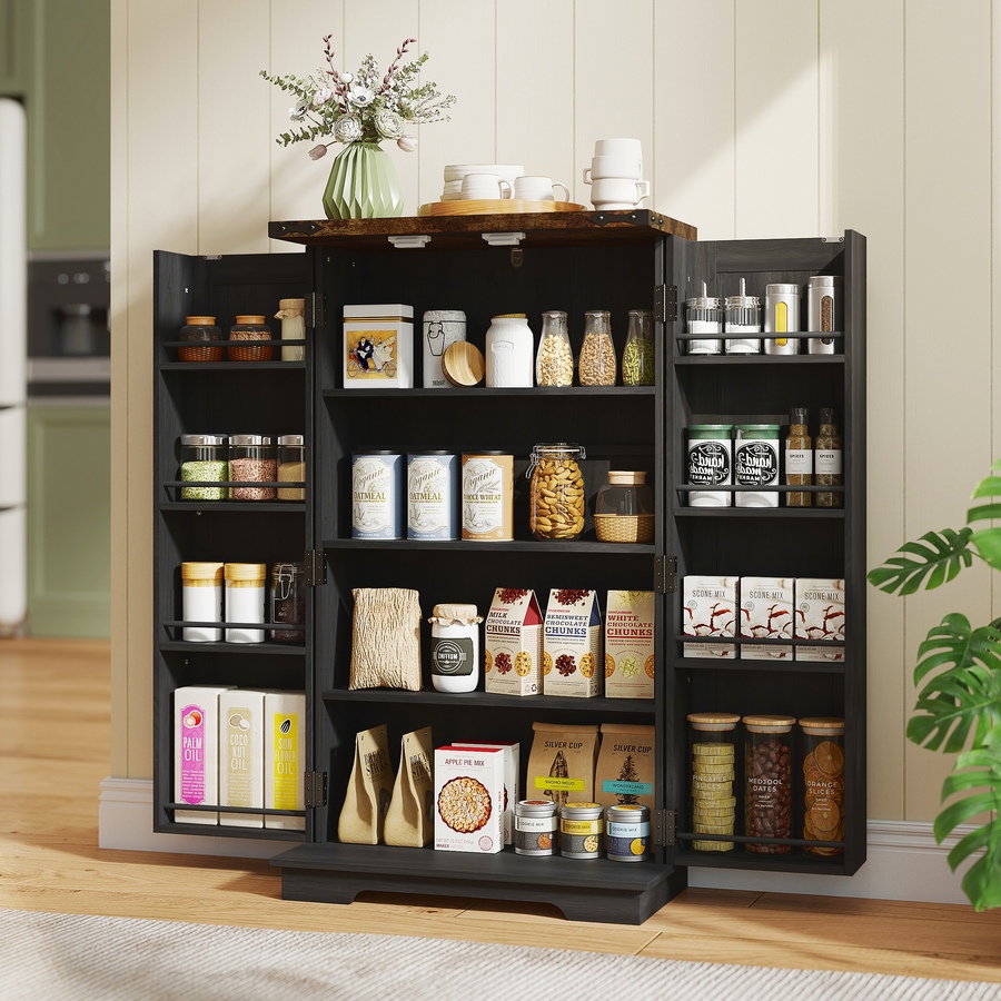 Image 934782_ALTMORE1.jpg, Product 934-782 / Price $124.99, HOMCOM Kitchen Pantry Cabinet Storage Cabinet with Adjustable Shelves Black from HOMCOM on TSC.ca's Home & Garden department