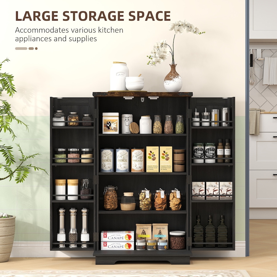 Image 934782_ALTMORE3.jpg, Product 934-782 / Price $124.99, HOMCOM Kitchen Pantry Cabinet Storage Cabinet with Adjustable Shelves Black from HOMCOM on TSC.ca's Home & Garden department