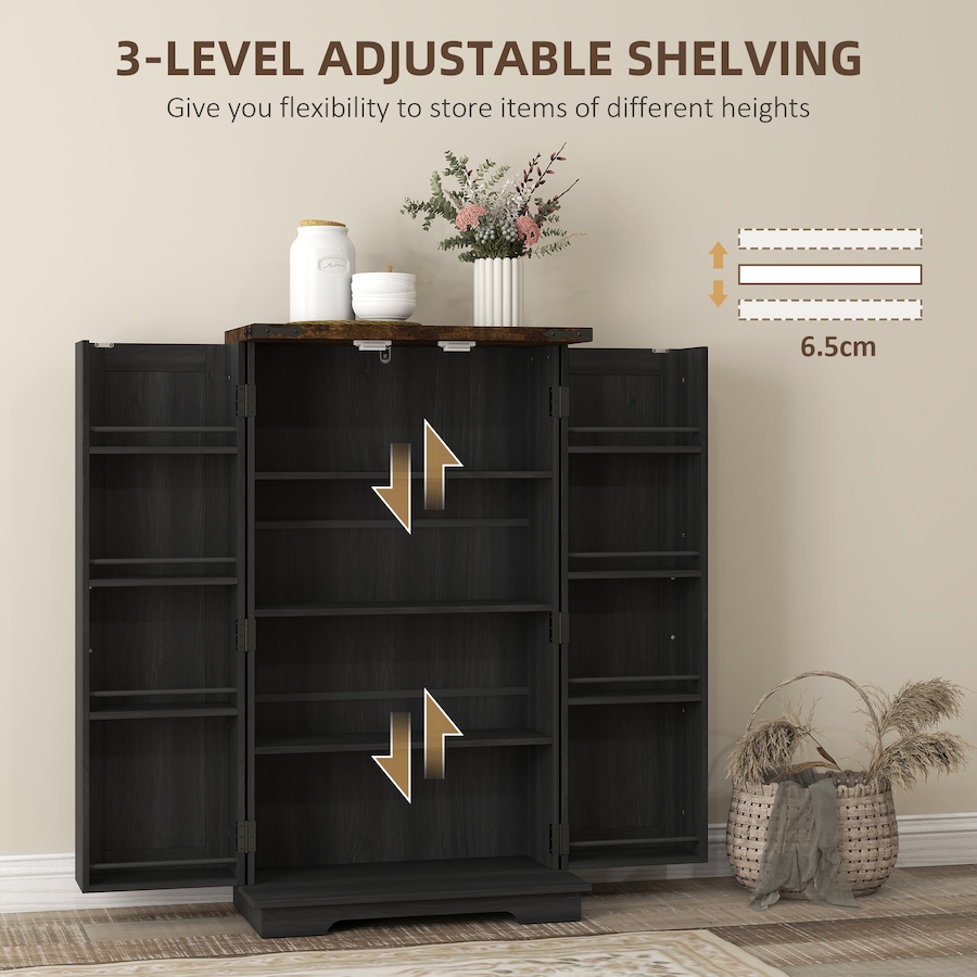 Image 934782_ALTMORE4.jpg, Product 934-782 / Price $124.99, HOMCOM Kitchen Pantry Cabinet Storage Cabinet with Adjustable Shelves Black from HOMCOM on TSC.ca's Home & Garden department
