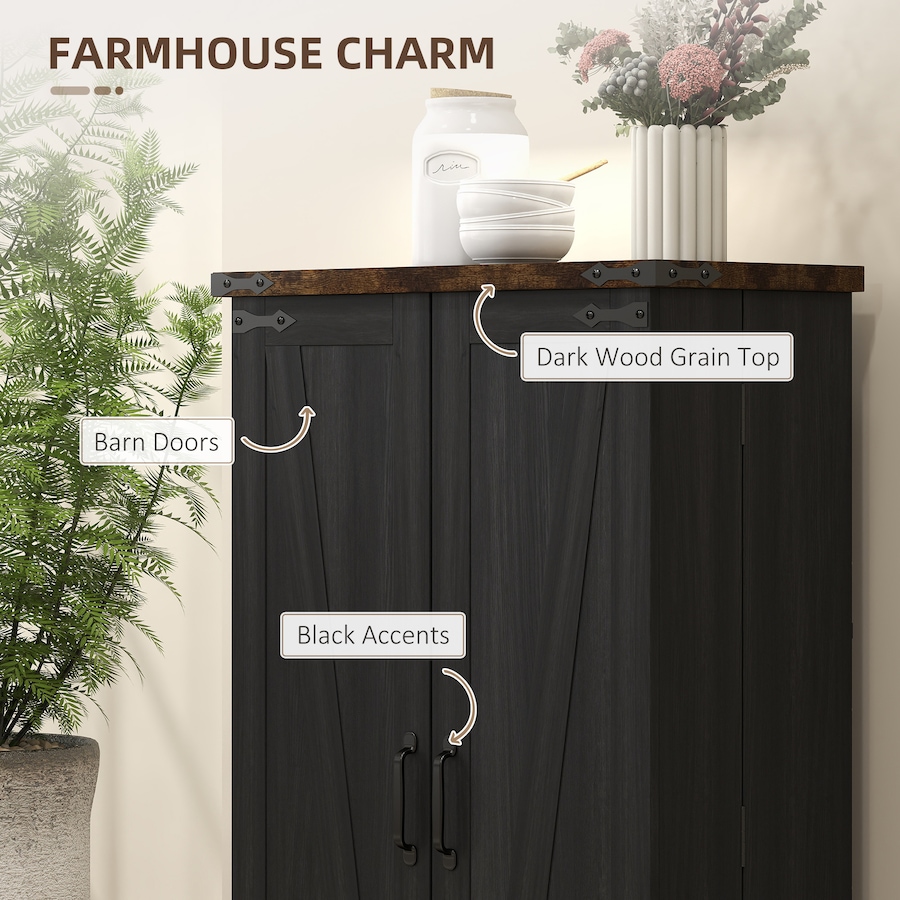 Image 934782_ALTMORE6.jpg, Product 934-782 / Price $124.99, HOMCOM Kitchen Pantry Cabinet Storage Cabinet with Adjustable Shelves Black from HOMCOM on TSC.ca's Home & Garden department