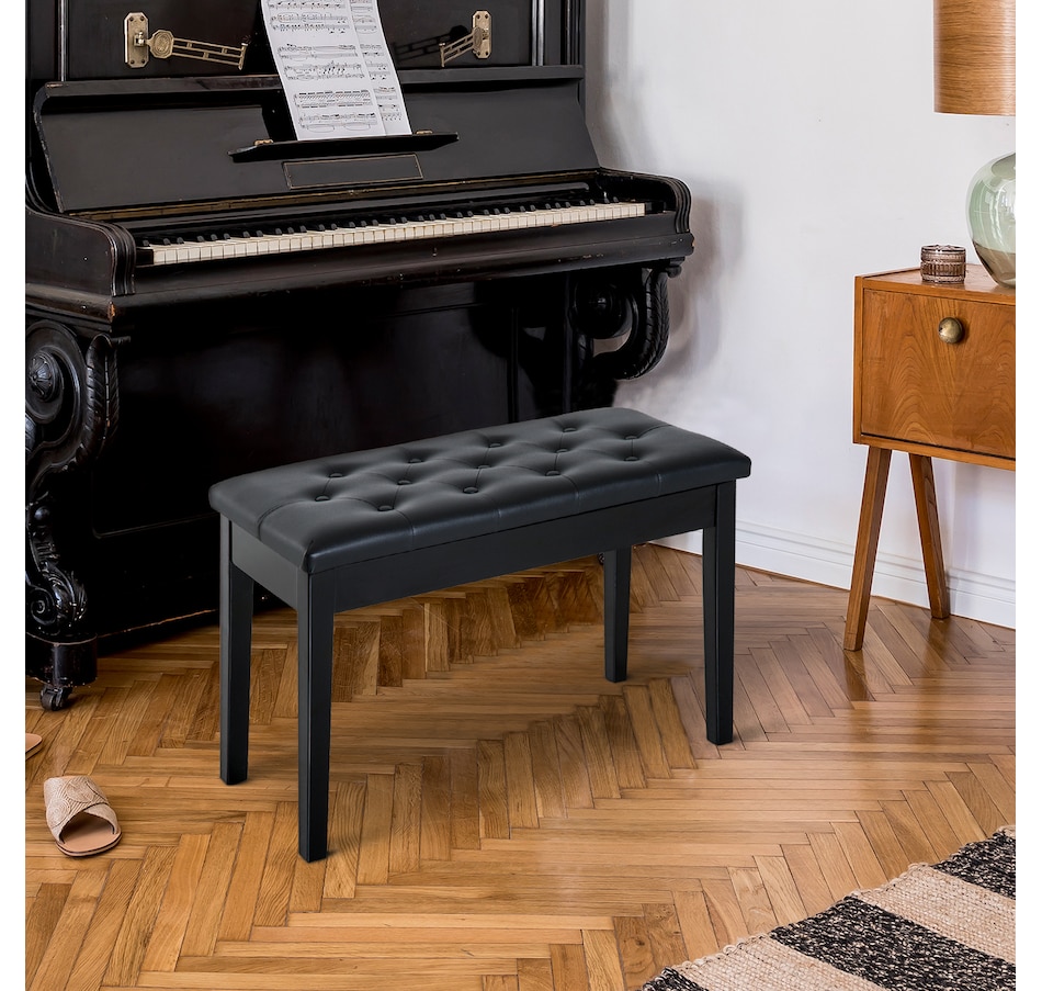 Image 934792_ALTMORE3.jpg, Product 934-792 / Price $83.99, 30" Padded Storage Piano Bench Artist Keyboard Seat Faux Leather Black from HOMCOM on TSC.ca's Toys & Hobbies department