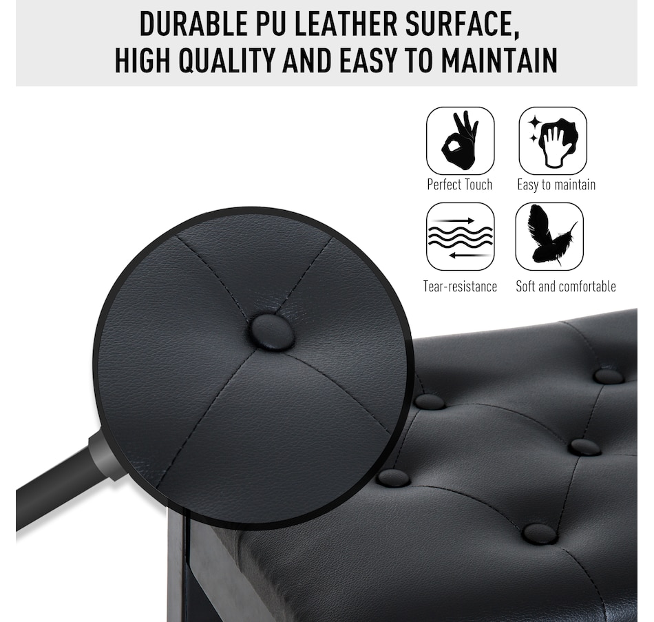 Image 934792_ALTMORE4.jpg, Product 934-792 / Price $83.99, 30" Padded Storage Piano Bench Artist Keyboard Seat Faux Leather Black from HOMCOM on TSC.ca's Toys & Hobbies department