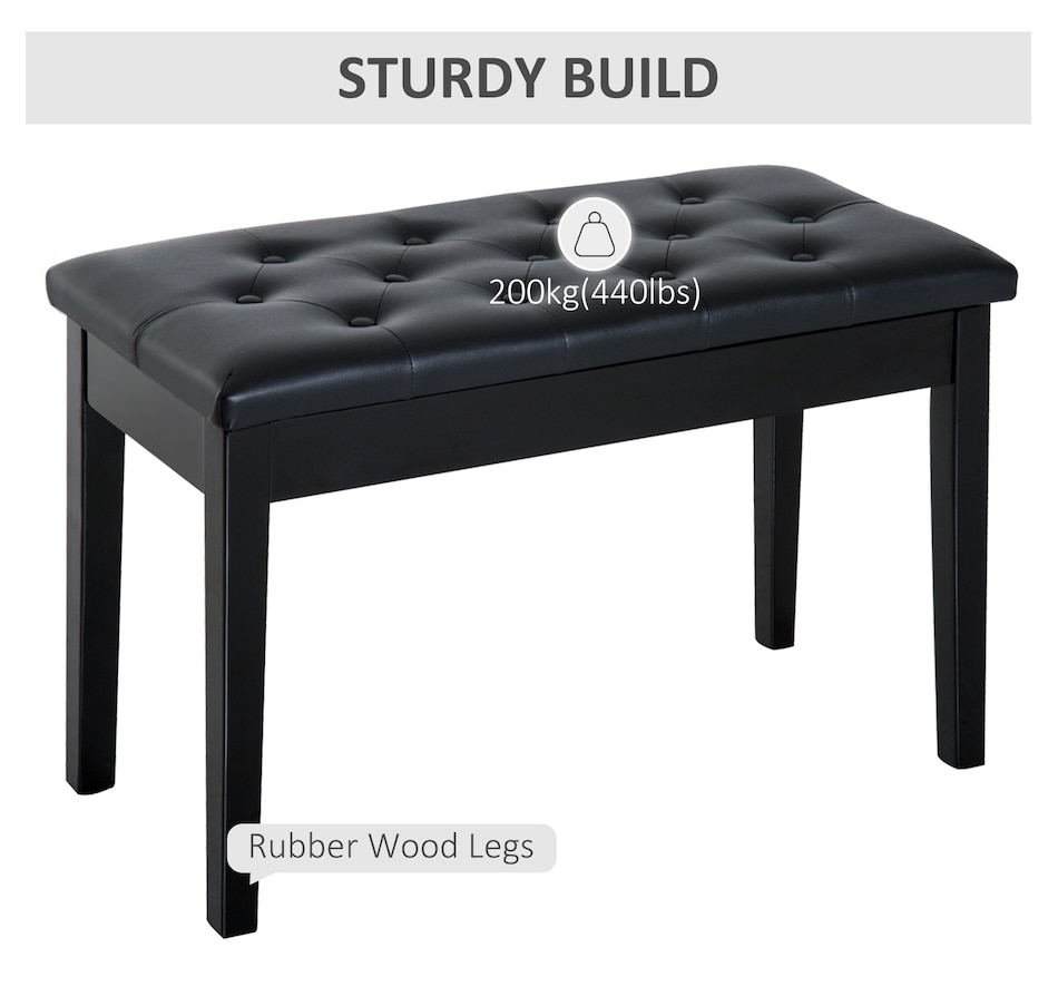 Image 934792_ALTMORE6.jpg, Product 934-792 / Price $83.99, 30" Padded Storage Piano Bench Artist Keyboard Seat Faux Leather Black from HOMCOM on TSC.ca's Toys & Hobbies department