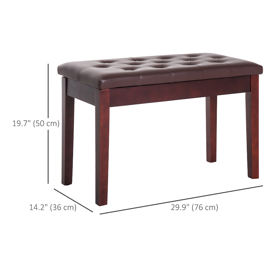 Image 934795_ALTMORE2.jpg, Product 934-795 / Price $79.99, 30" Padded Storage Piano Bench Artist Keyboard Seat Faux Leather Brown from HOMCOM on TSC.ca's Toys & Hobbies department