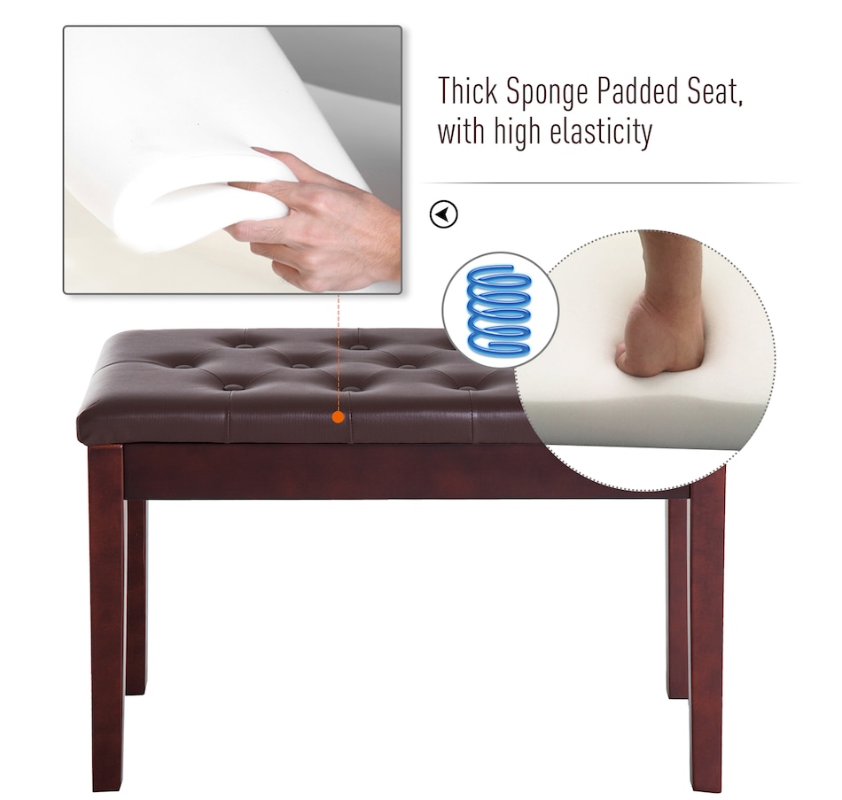 Image 934795_ALTMORE4.jpg, Product 934-795 / Price $79.99, 30" Padded Storage Piano Bench Artist Keyboard Seat Faux Leather Brown from HOMCOM on TSC.ca's Toys & Hobbies department