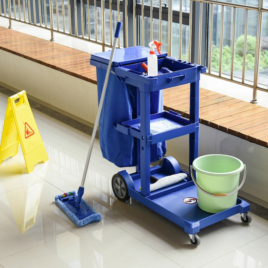 Image 934803_ALTMORE1.jpg, Product 934-803 / Price $128.16, HOMCOM Commercial Janitorial Cart, Professional Cleaning Trolley, Blue from HOMCOM on TSC.ca's Home & Garden department