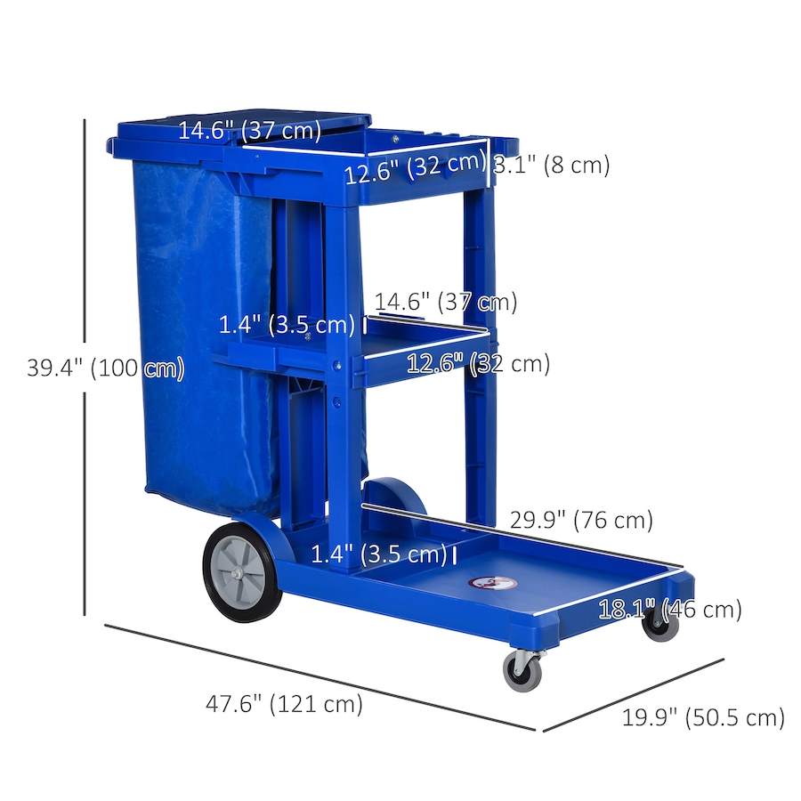 Image 934803_ALTMORE2.jpg, Product 934-803 / Price $128.16, HOMCOM Commercial Janitorial Cart, Professional Cleaning Trolley, Blue from HOMCOM on TSC.ca's Home & Garden department
