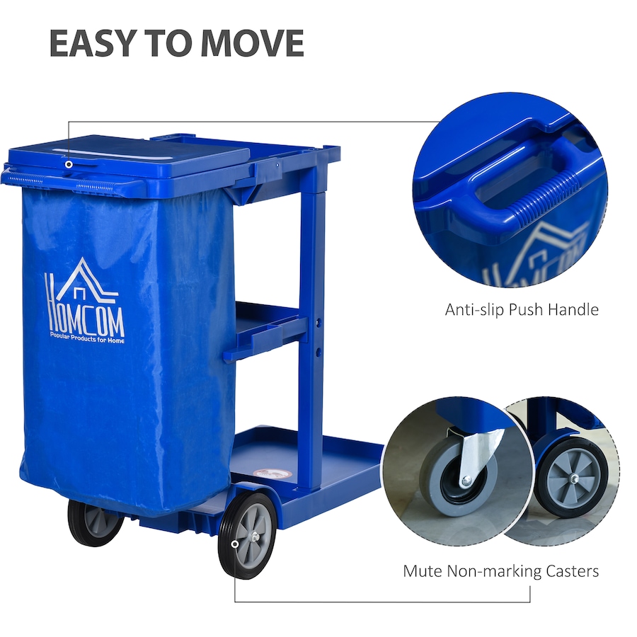 Image 934803_ALTMORE4.jpg, Product 934-803 / Price $128.16, HOMCOM Commercial Janitorial Cart, Professional Cleaning Trolley, Blue from HOMCOM on TSC.ca's Home & Garden department