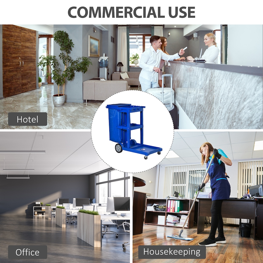 Image 934803_ALTMORE6.jpg, Product 934-803 / Price $128.16, HOMCOM Commercial Janitorial Cart, Professional Cleaning Trolley, Blue from HOMCOM on TSC.ca's Home & Garden department