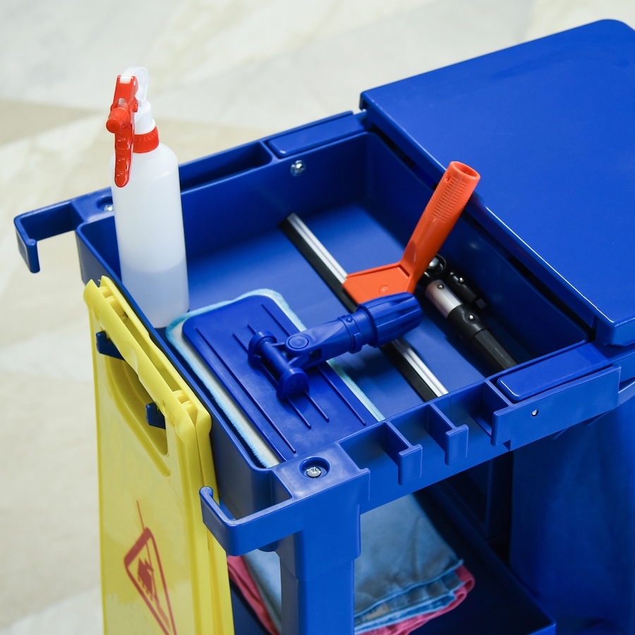 Image 934803_ALTMORE7.jpg, Product 934-803 / Price $128.16, HOMCOM Commercial Janitorial Cart, Professional Cleaning Trolley, Blue from HOMCOM on TSC.ca's Home & Garden department