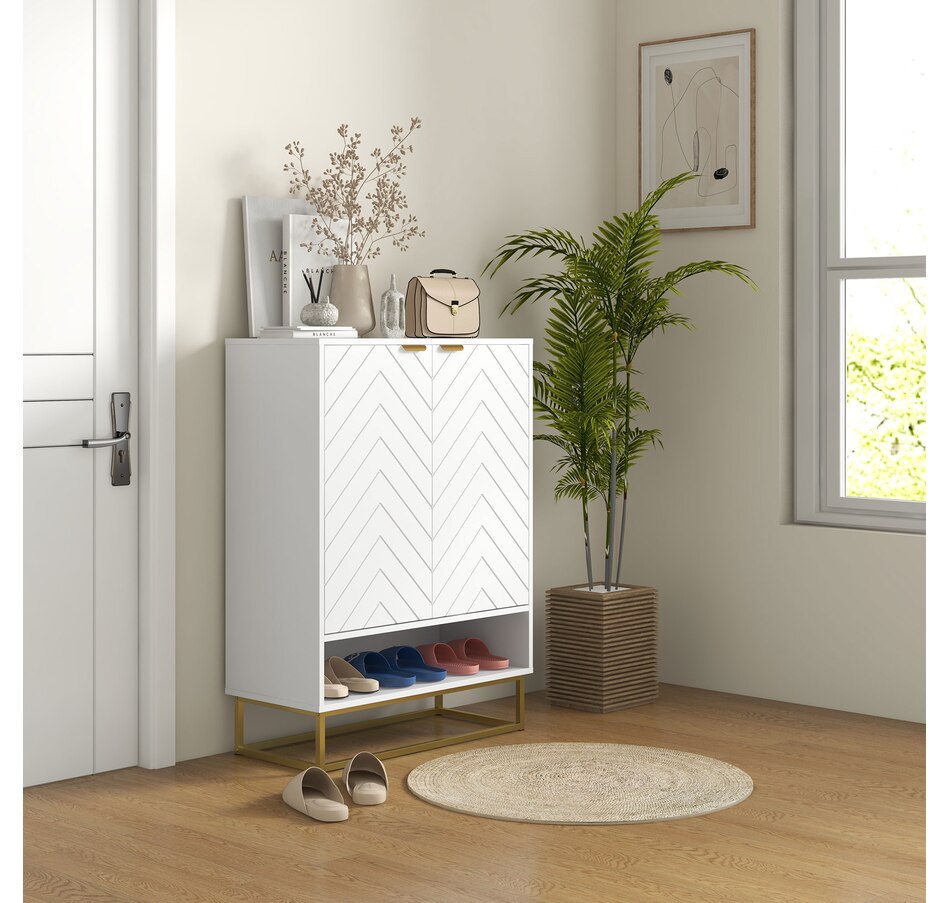 Image 934806_ALTMORE1.jpg, Product 934-806 / Price $129.99, HOMCOM Shoe Cabinet for Entryway, 12 Pairs Shoe Storage Cabinet, White from HOMCOM on TSC.ca's Home & Garden department