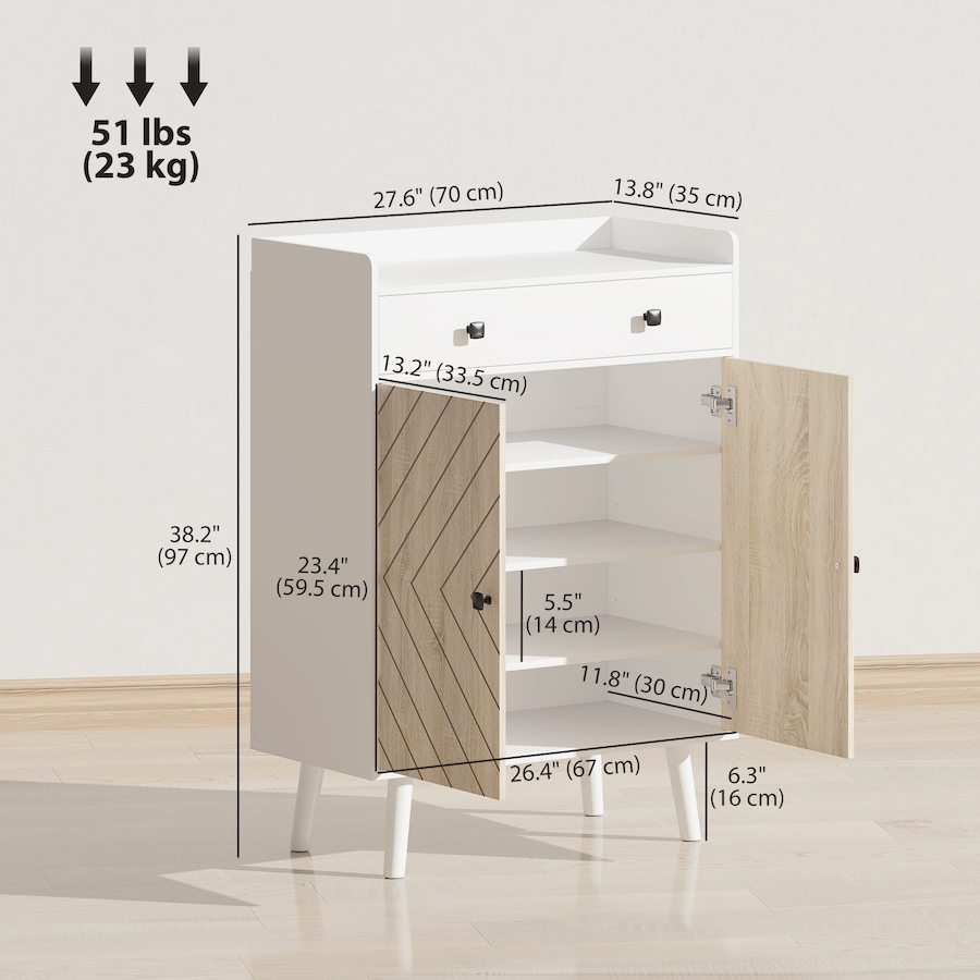 Image 934817_ALTMORE2.jpg, Product 934-817 / Price $134.99, HOMCOM Shoe Cabinet, Shoe Storage Cabinet with Adjustable Shelves, White from HOMCOM on TSC.ca's Home & Garden department