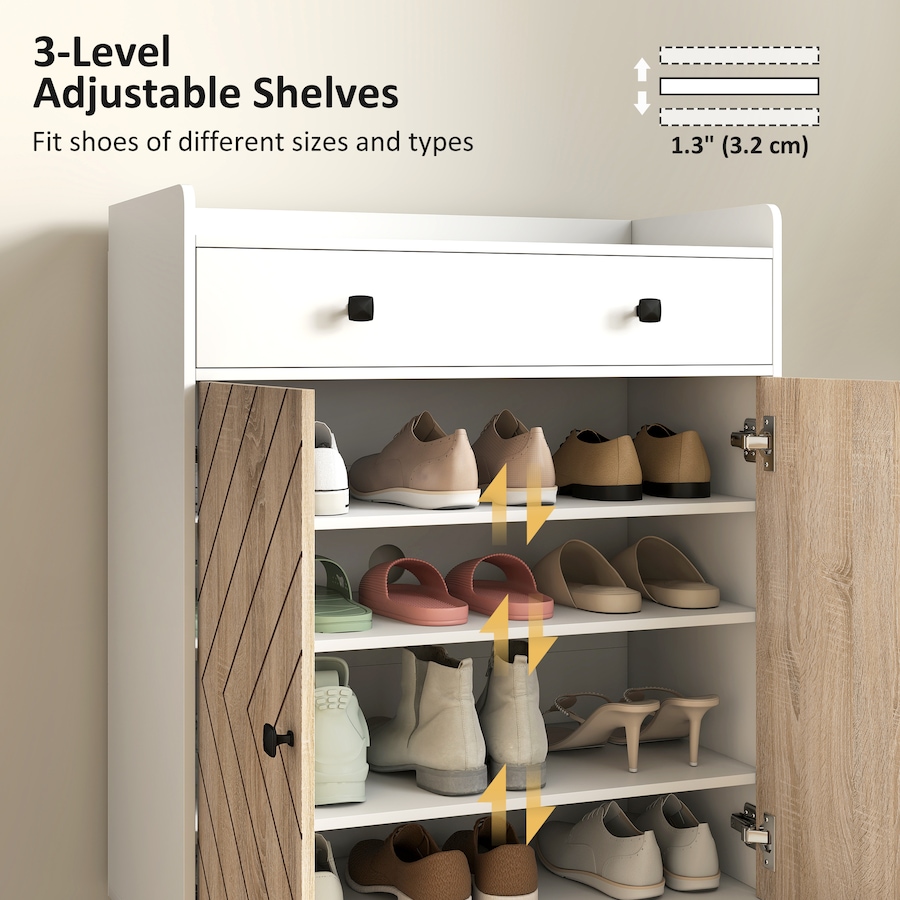 Image 934817_ALTMORE4.jpg, Product 934-817 / Price $134.99, HOMCOM Shoe Cabinet, Shoe Storage Cabinet with Adjustable Shelves, White from HOMCOM on TSC.ca's Home & Garden department