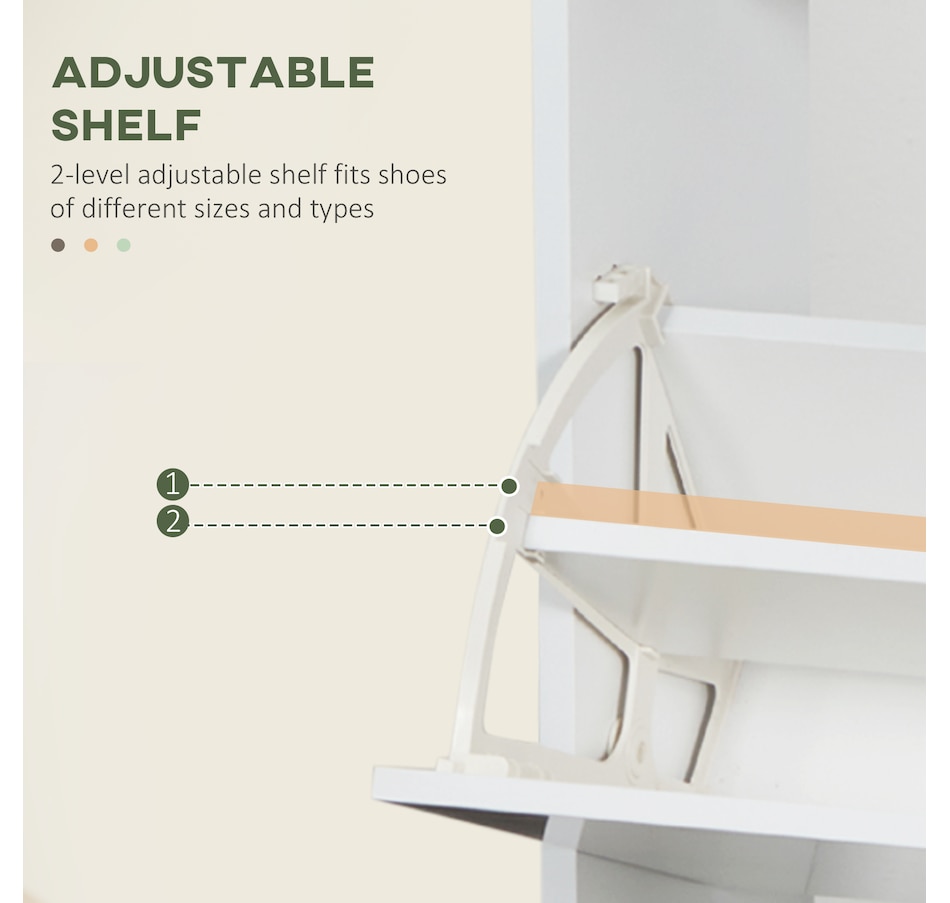 Image 934821_ALTMORE4.jpg, Product 934-821 / Price $129.99, HOMCOM Narrow Shoe Storage Cabinet with 3 Flip Drawers and Adjustable Shelves from HOMCOM on TSC.ca's Home & Garden department