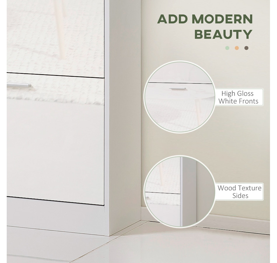 Image 934821_ALTMORE6.jpg, Product 934-821 / Price $129.99, HOMCOM Narrow Shoe Storage Cabinet with 3 Flip Drawers and Adjustable Shelves from HOMCOM on TSC.ca's Home & Garden department