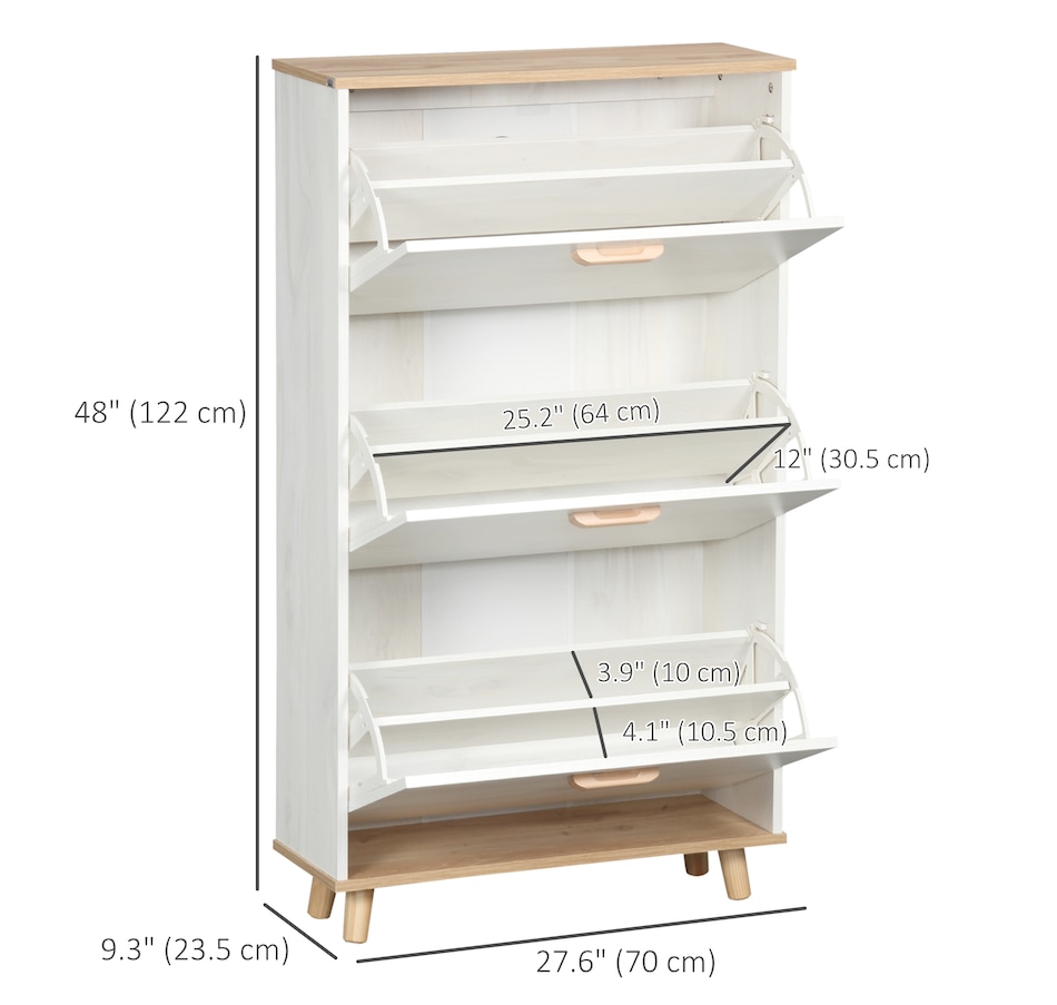 Image 934823_ALTMORE2.jpg, Product 934-823 / Price $269.99, HOMCOM 12 Pair Shoe Storage Cabinet w/ Flip Drawers for Entryway White from HOMCOM on TSC.ca's Home & Garden department