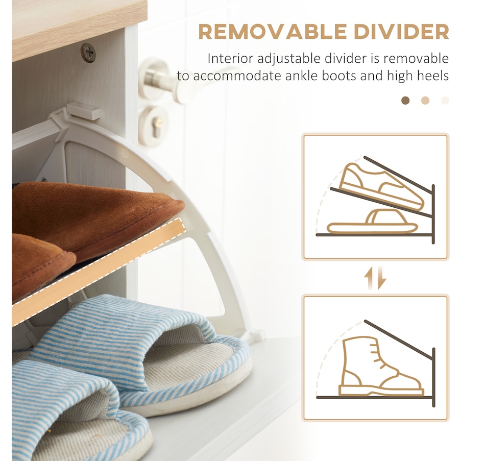 Image 934823_ALTMORE5.jpg, Product 934-823 / Price $269.99, HOMCOM 12 Pair Shoe Storage Cabinet w/ Flip Drawers for Entryway White from HOMCOM on TSC.ca's Home & Garden department