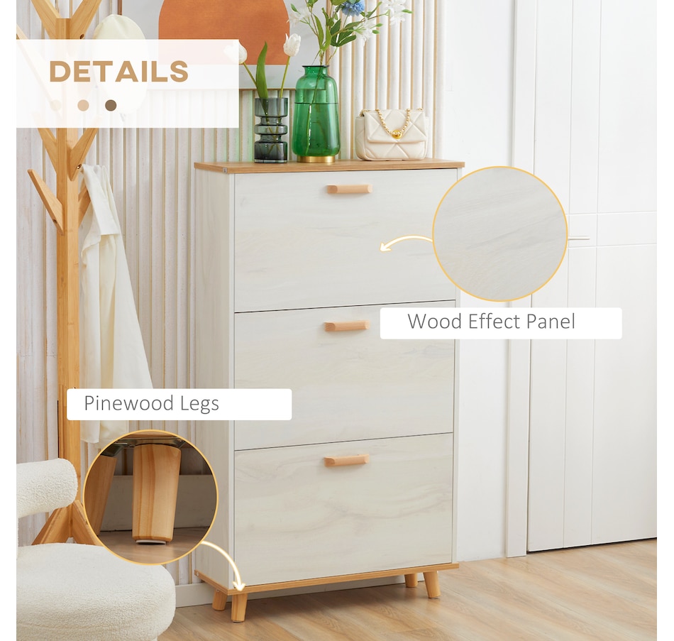 Image 934823_ALTMORE7.jpg, Product 934-823 / Price $269.99, HOMCOM 12 Pair Shoe Storage Cabinet w/ Flip Drawers for Entryway White from HOMCOM on TSC.ca's Home & Garden department