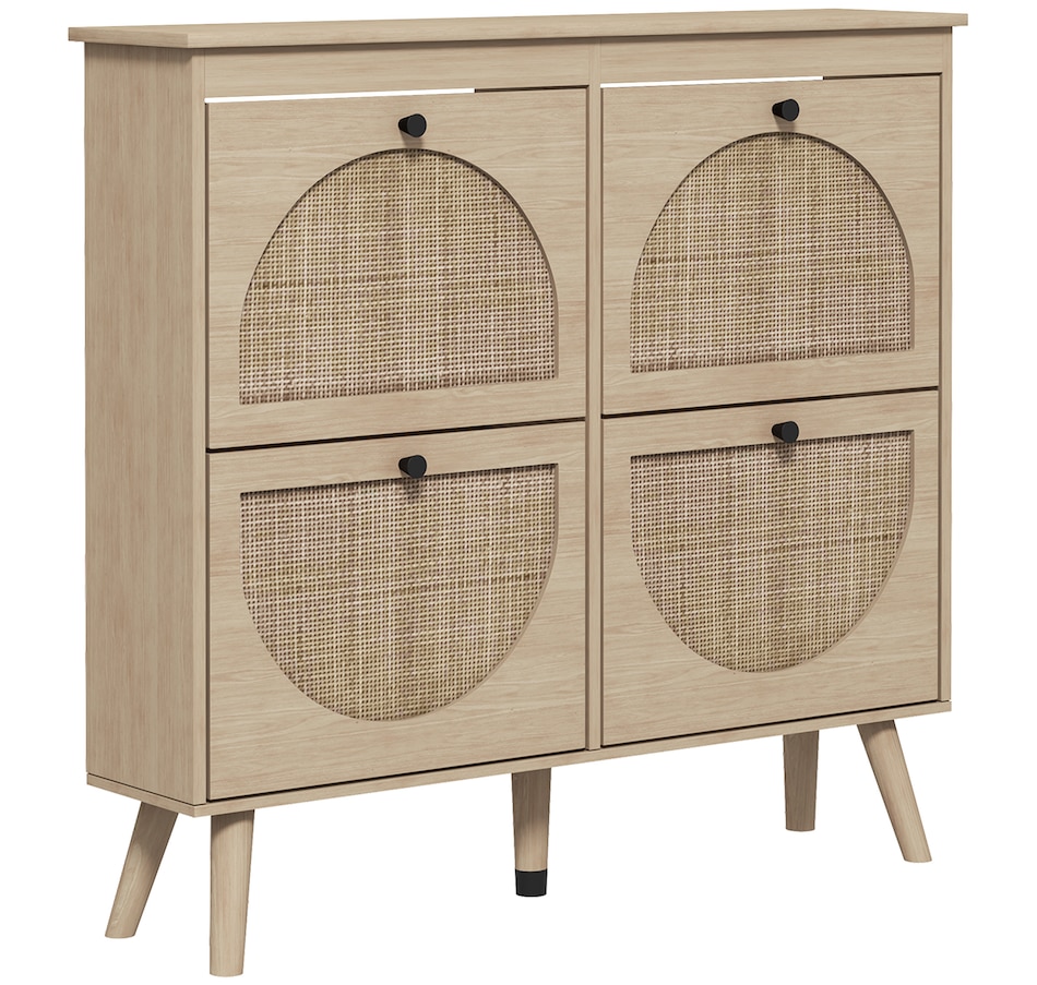 Image 934827.jpg, Product 934-827 / Price $189.99, HOMCOM Shoe Storage Cabinet, Narrow Shoe Cabinet with 4 Flip Drawers, Oak from HOMCOM on TSC.ca's Home & Garden department