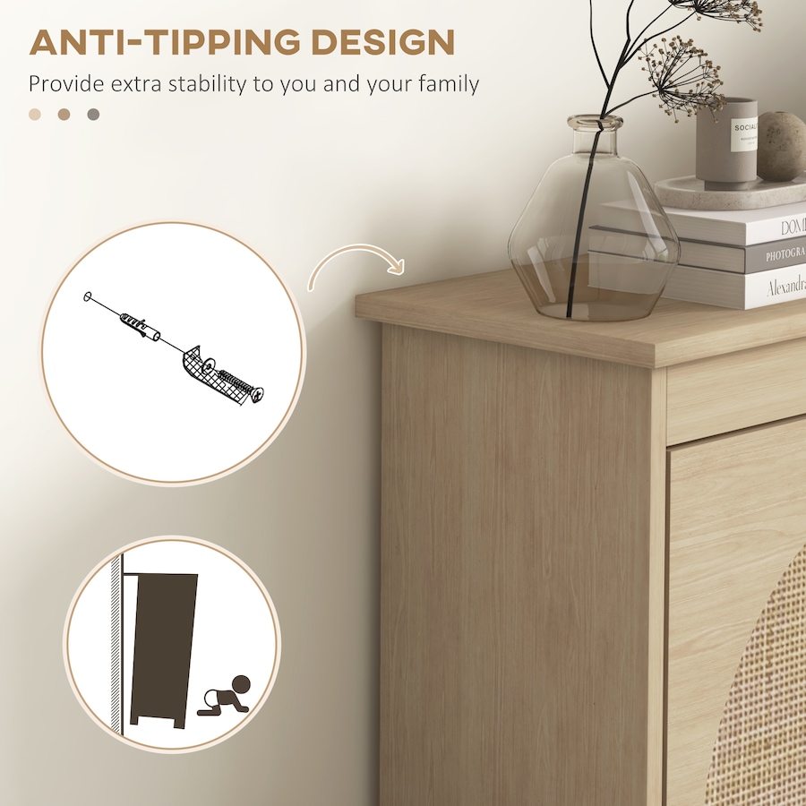 Image 934827_ALTMORE6.jpg, Product 934-827 / Price $204.99, HOMCOM Shoe Storage Cabinet, Narrow Shoe Cabinet with 4 Flip Drawers, Oak from HOMCOM on TSC.ca's Home & Garden department