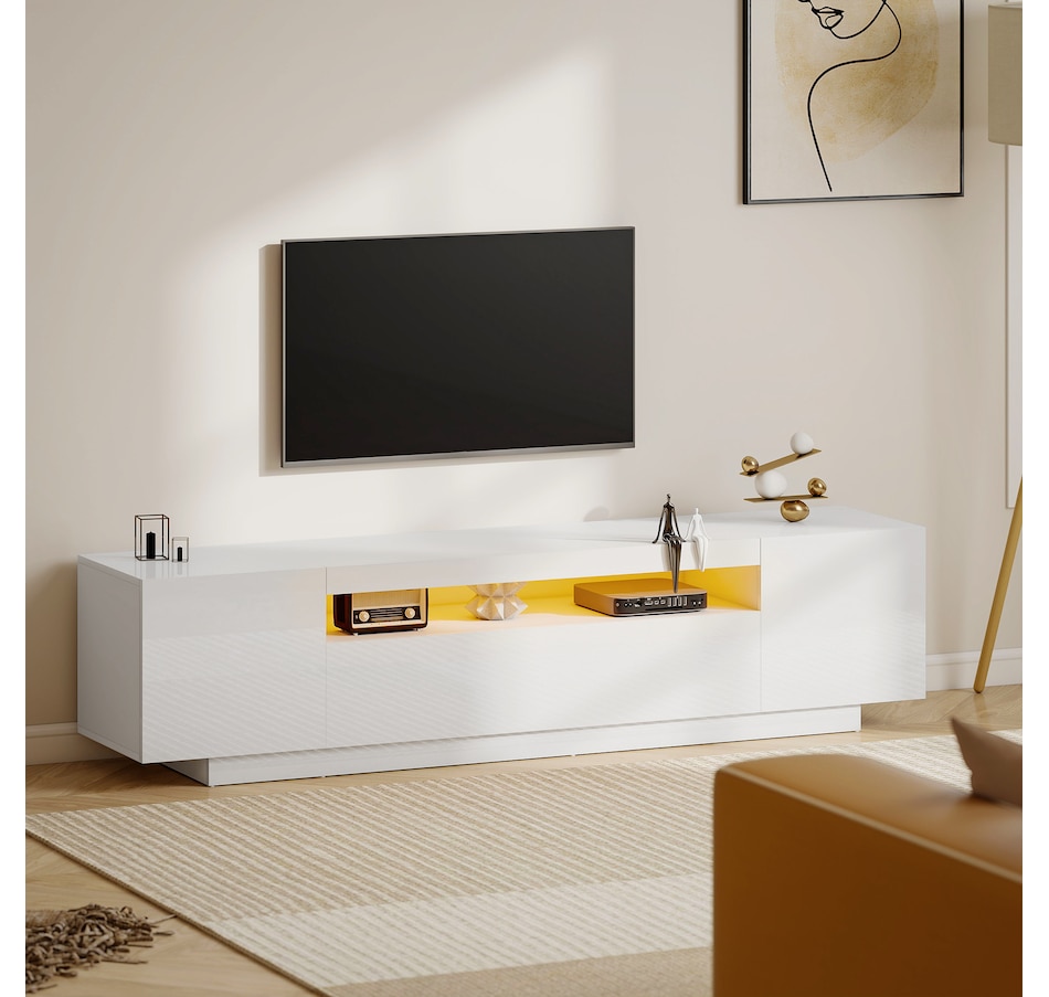 Image 934833_ALTMORE1.jpg, Product 934-833 / Price $252.99, HOMCOM Modern TV Stand with RGB LED Lights, Entertainment Center, White from HOMCOM on TSC.ca's Home & Garden department