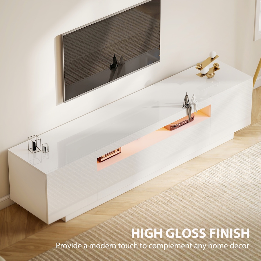 Image 934833_ALTMORE12.jpg, Product 934-833 / Price $237.99, HOMCOM Modern TV Stand with RGB LED Lights, Entertainment Center, White from HOMCOM on TSC.ca's Home & Garden department