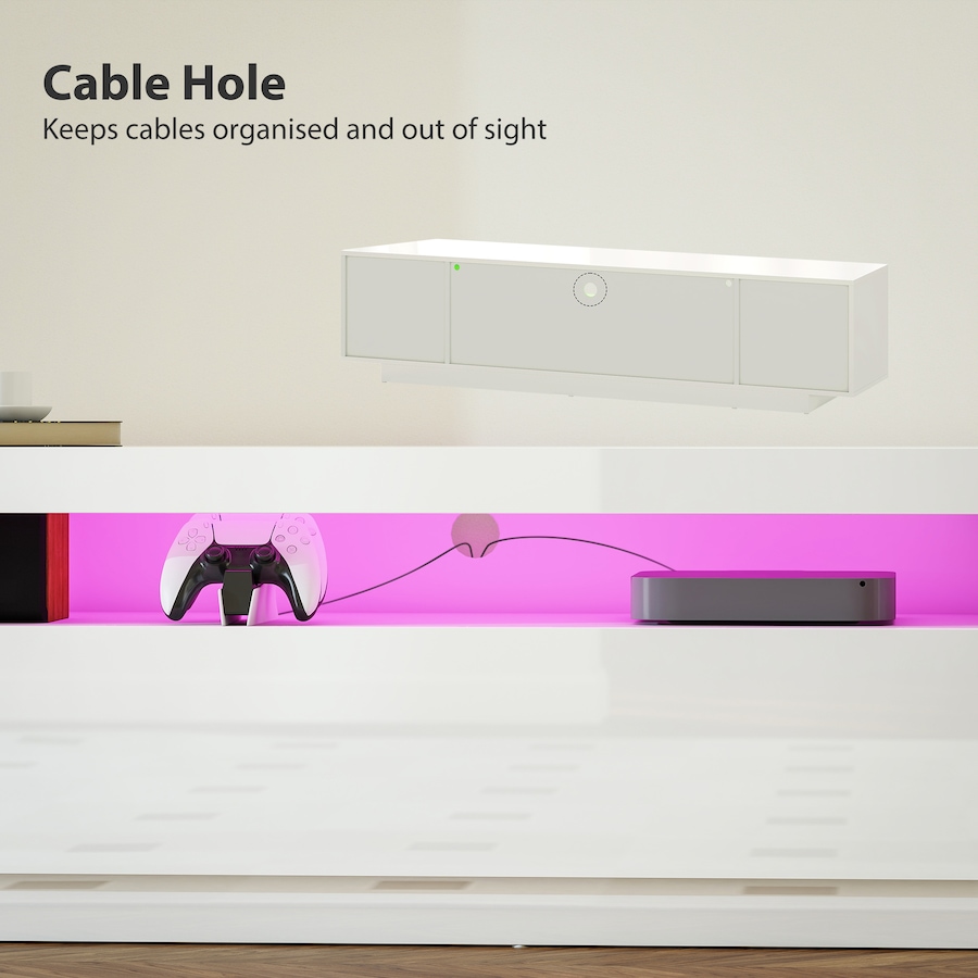 Image 934833_ALTMORE14.jpg, Product 934-833 / Price $237.99, HOMCOM Modern TV Stand with RGB LED Lights, Entertainment Center, White from HOMCOM on TSC.ca's Home & Garden department