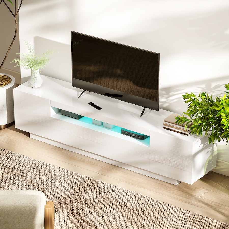 Image 934833_ALTMORE15.jpg, Product 934-833 / Price $237.99, HOMCOM Modern TV Stand with RGB LED Lights, Entertainment Center, White from HOMCOM on TSC.ca's Home & Garden department