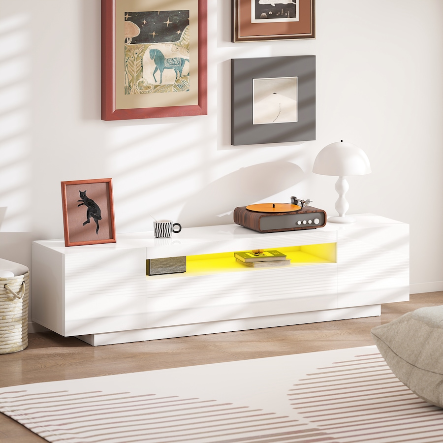 Image 934833_ALTMORE16.jpg, Product 934-833 / Price $237.99, HOMCOM Modern TV Stand with RGB LED Lights, Entertainment Center, White from HOMCOM on TSC.ca's Home & Garden department
