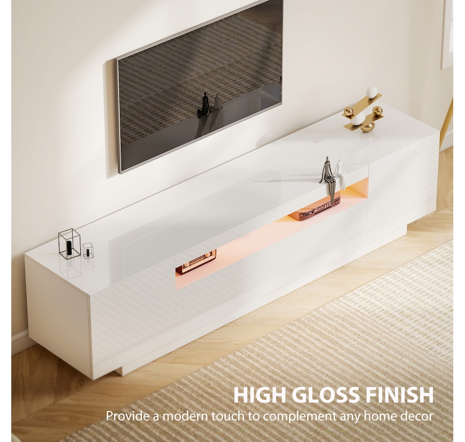 Image 934833_ALTMORE4.jpg, Product 934-833 / Price $252.99, HOMCOM Modern TV Stand with RGB LED Lights, Entertainment Center, White from HOMCOM on TSC.ca's Home & Garden department
