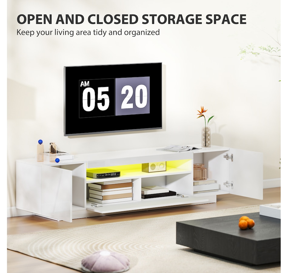 Image 934833_ALTMORE5.jpg, Product 934-833 / Price $252.99, HOMCOM Modern TV Stand with RGB LED Lights, Entertainment Center, White from HOMCOM on TSC.ca's Home & Garden department