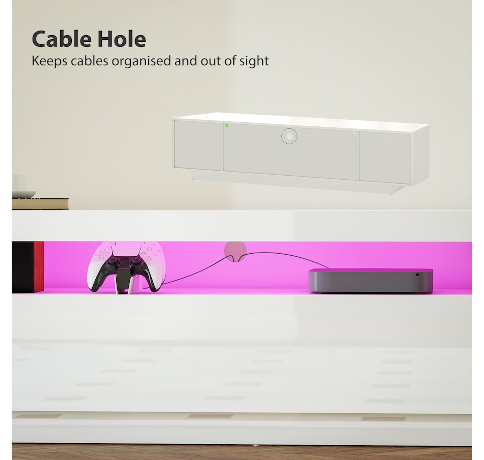 Image 934833_ALTMORE6.jpg, Product 934-833 / Price $252.99, HOMCOM Modern TV Stand with RGB LED Lights, Entertainment Center, White from HOMCOM on TSC.ca's Home & Garden department