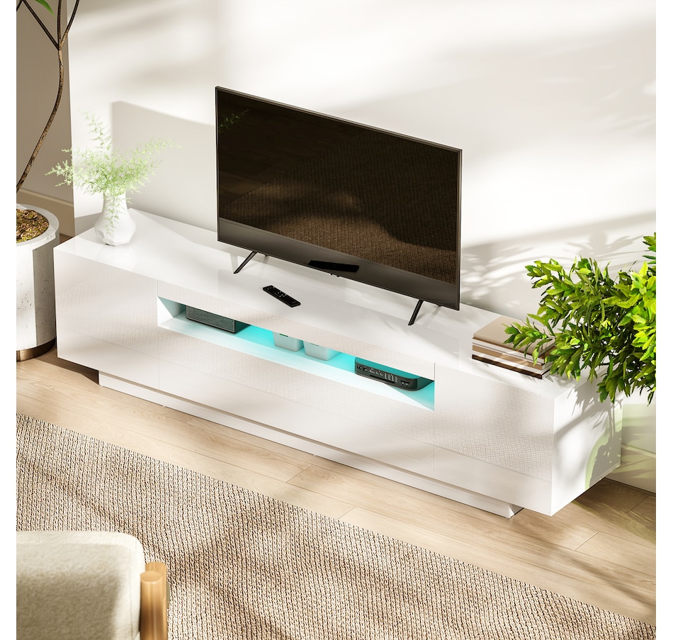 Image 934833_ALTMORE7.jpg, Product 934-833 / Price $252.99, HOMCOM Modern TV Stand with RGB LED Lights, Entertainment Center, White from HOMCOM on TSC.ca's Home & Garden department