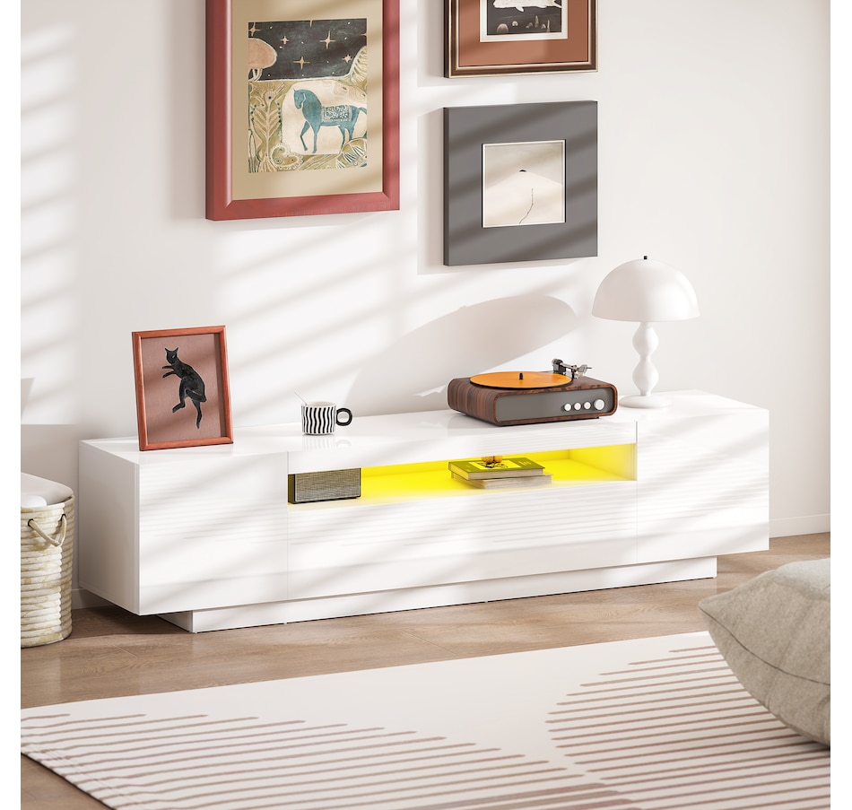 Image 934833_ALTMORE8.jpg, Product 934-833 / Price $252.99, HOMCOM Modern TV Stand with RGB LED Lights, Entertainment Center, White from HOMCOM on TSC.ca's Home & Garden department