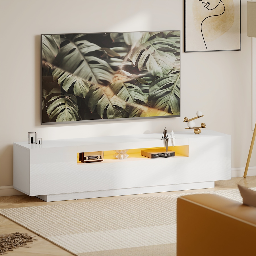 Image 934833_ALTMORE9.jpg, Product 934-833 / Price $237.99, HOMCOM Modern TV Stand with RGB LED Lights, Entertainment Center, White from HOMCOM on TSC.ca's Home & Garden department