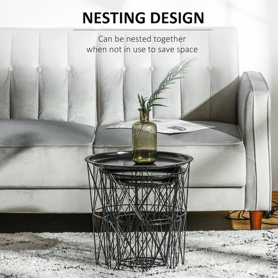 Image 934840_ALTMORE3.jpg, Product 934-840 / Price $69.99, HOMCOM Set of 3 Nesting End Tables, Side Table with Storage and Tray from HOMCOM on TSC.ca's Home & Garden department