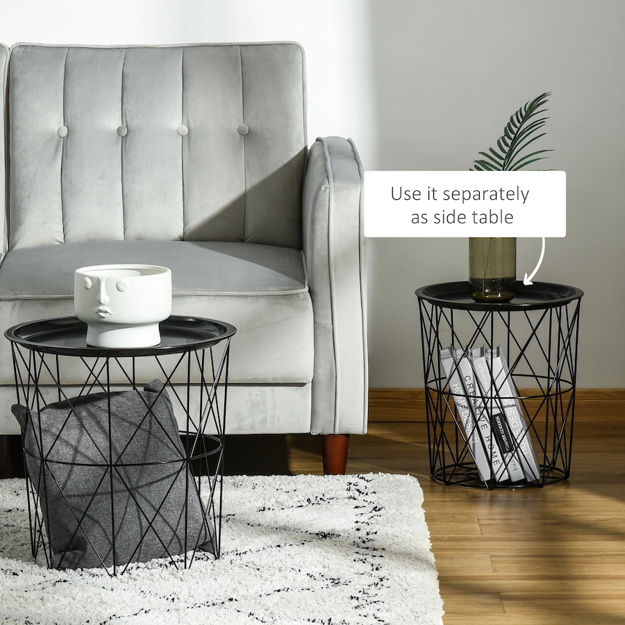 Image 934840_ALTMORE5.jpg, Product 934-840 / Price $69.99, HOMCOM Set of 3 Nesting End Tables, Side Table with Storage and Tray from HOMCOM on TSC.ca's Home & Garden department
