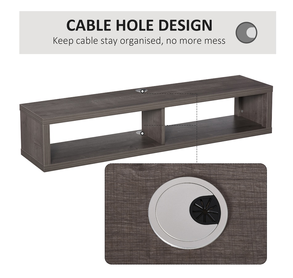 Image 934858_ALTMORE5.jpg, Product 934-858 / Price $96.99, HOMCOM Wall Mounted Media Console, Floating TV Stand Shelf, Dark Grey from HOMCOM on TSC.ca's Home & Garden department