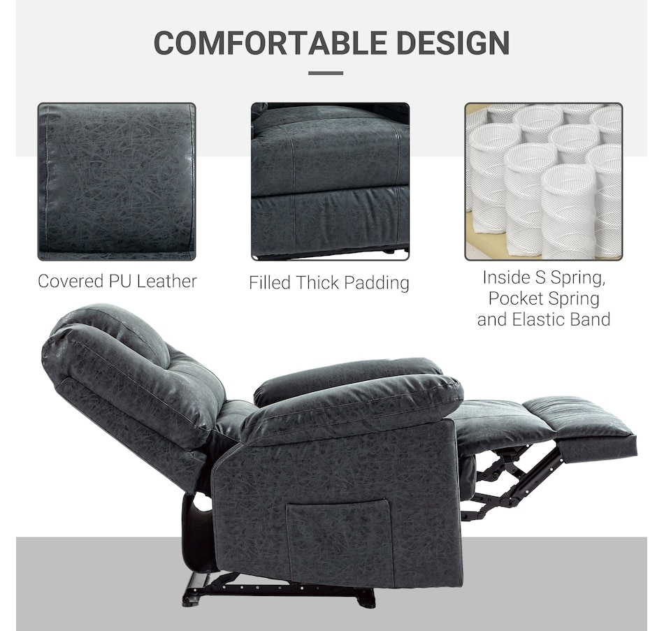 Image 934860_ALTMORE4.jpg, Product 934-860 / Price $449.99, HOMCOM Manual Recliner Chair with Footrest Side Pockets Steel Frame Black from HOMCOM on TSC.ca's Home & Garden department