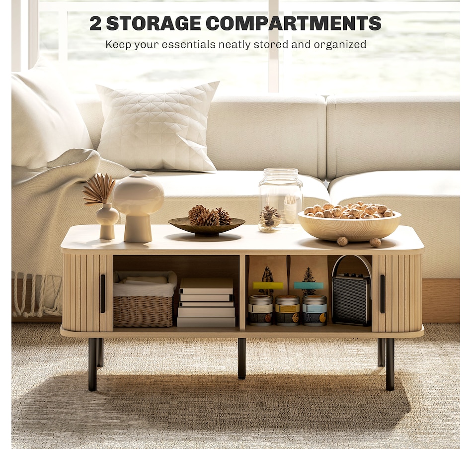 Image 934865_ALTMORE5.jpg, Product 934-865 / Price $172.99, HOMCOM Coffee Table with Storage, Nordic Side Table with liding Doors, Oak from HOMCOM on TSC.ca's Home & Garden department
