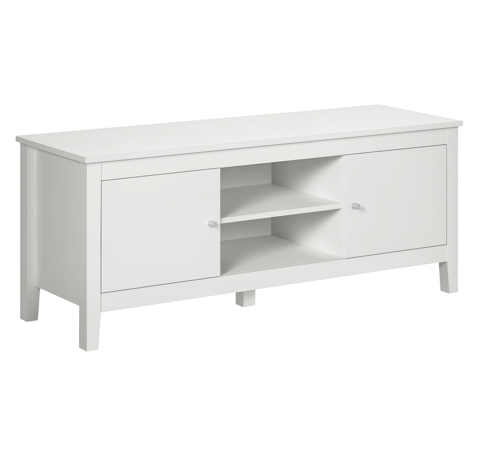 Image 934868.png, Product 934-868 / Price $139.99, HOMCOM TV Cabinet Stand for TVs up to 55" with Shelves and Doors, White from HOMCOM on TSC.ca's Home & Garden department
