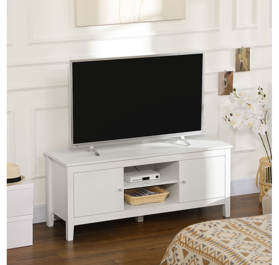 Image 934868_ALTMORE1.jpg, Product 934-868 / Price $139.99, HOMCOM TV Cabinet Stand for TVs up to 55" with Shelves and Doors, White from HOMCOM on TSC.ca's Home & Garden department