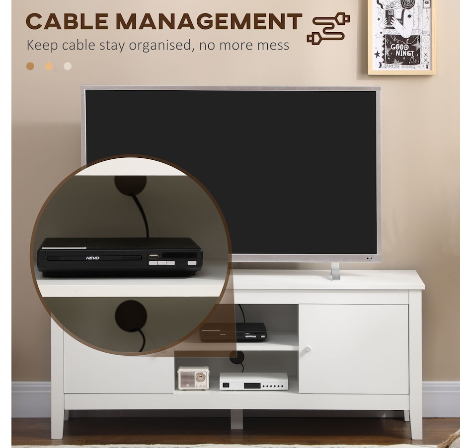 Image 934868_ALTMORE4.jpg, Product 934-868 / Price $139.99, HOMCOM TV Cabinet Stand for TVs up to 55" with Shelves and Doors, White from HOMCOM on TSC.ca's Home & Garden department
